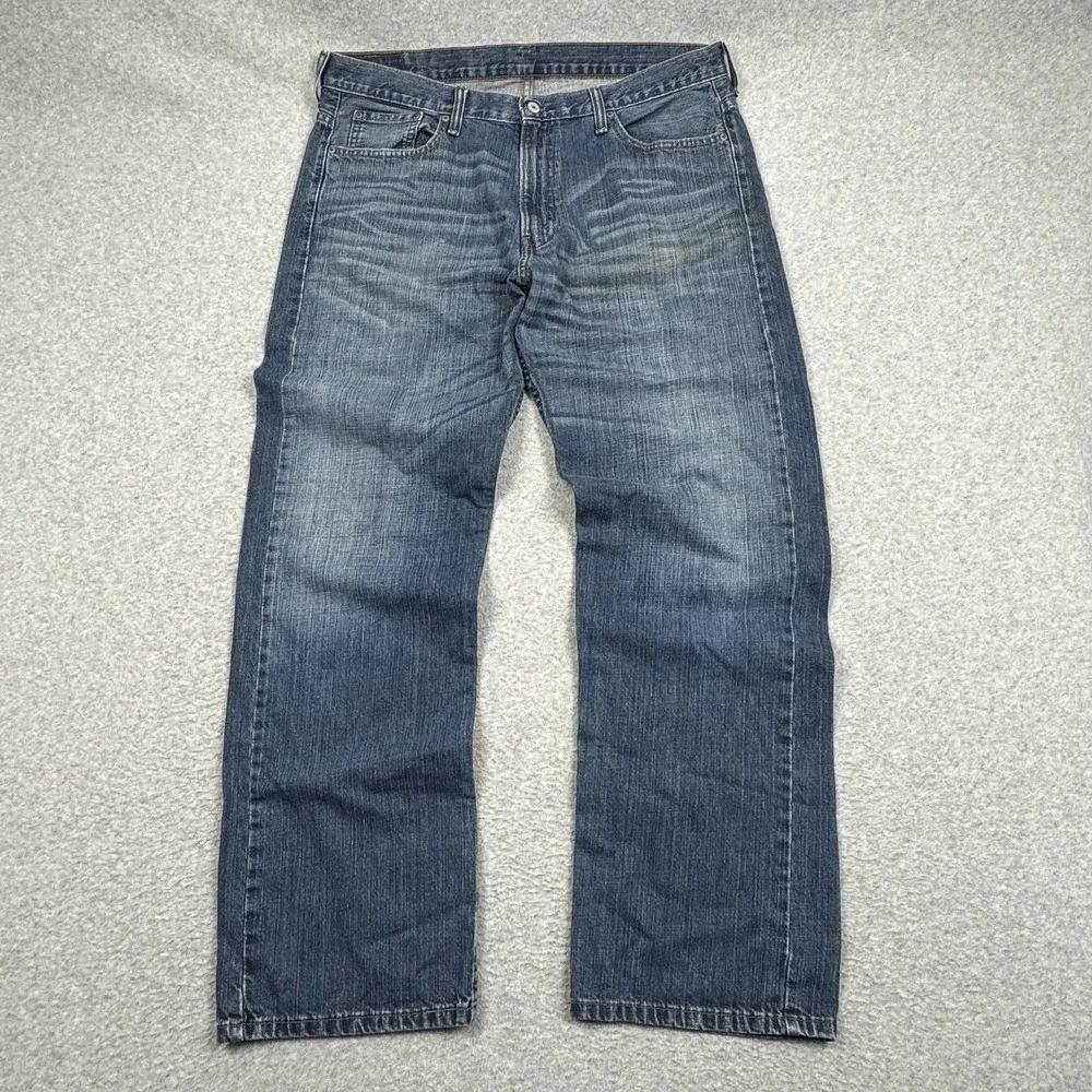 Levis 569 Jeans Mens 36x34 (38x32) Loose Straight Cotton Denim Distressed Casual